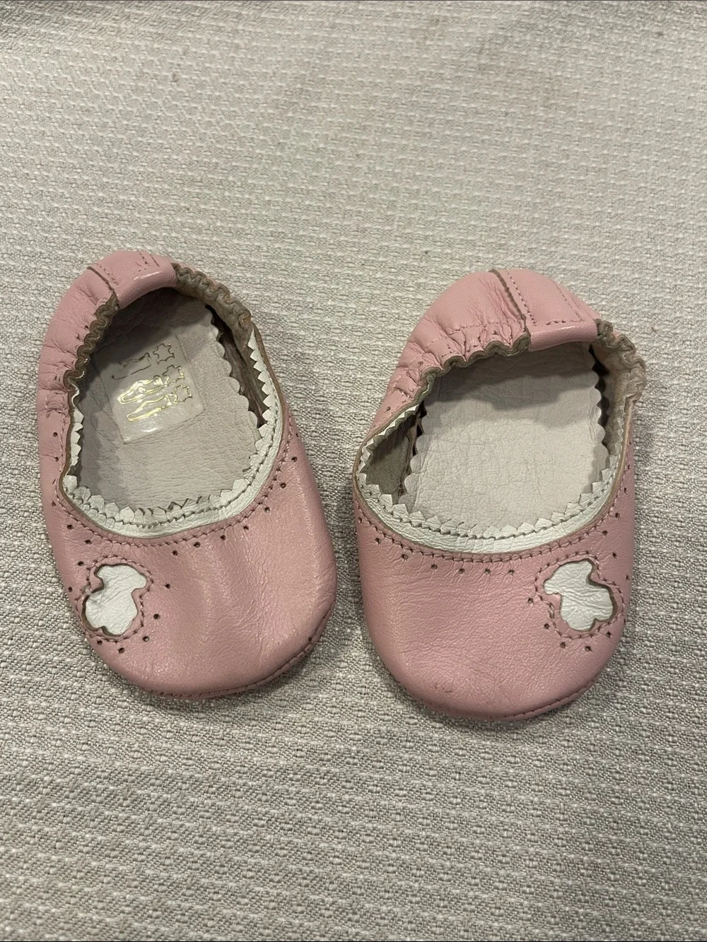Tous Pink Baby Leather Slip-On Shoes